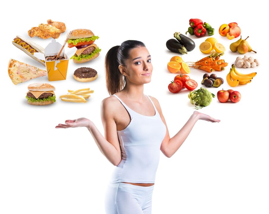 sağlıklı ve sağlıksız gıda arasında seçim